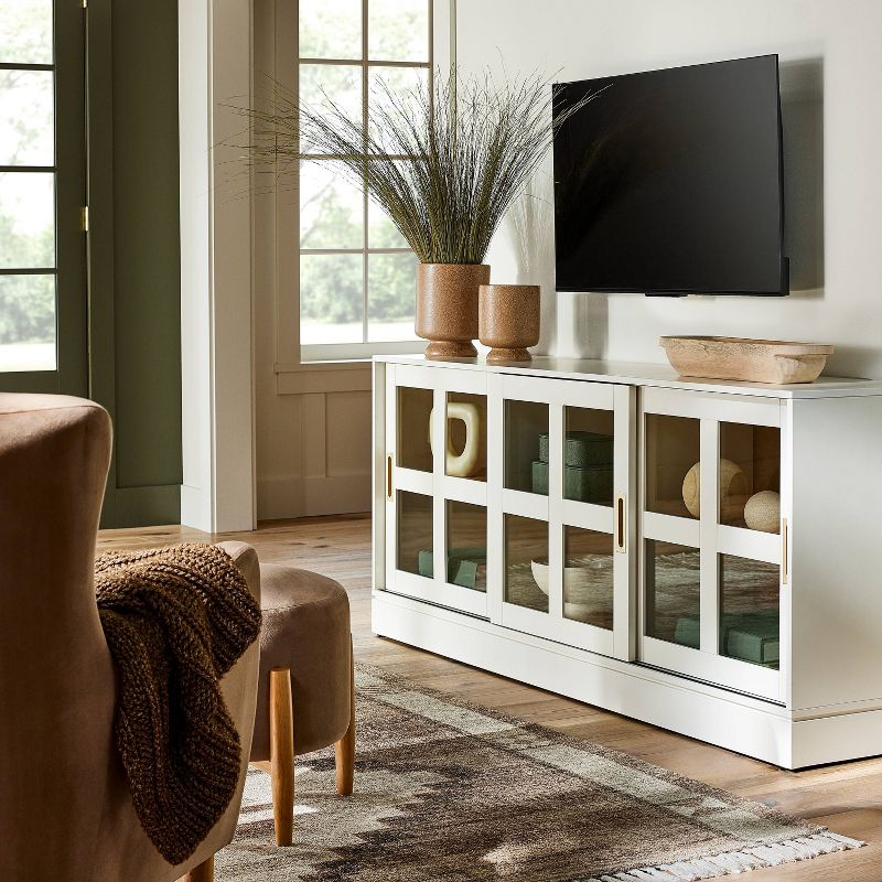 Promontory Sliding Glass TV Stand - Threshold™ designed with Studio McGee, 2 of 13