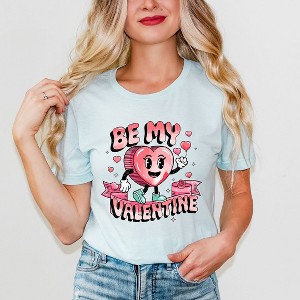 Simply Sage Market Women's Be My Valentine Cartoon Short Sleeve Graphic Tee - 1 of 4