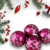 Northlight Set of 4 Pink Glass Ball Christmas Ornaments 3.25-Inch (80mm) - 3 of 4