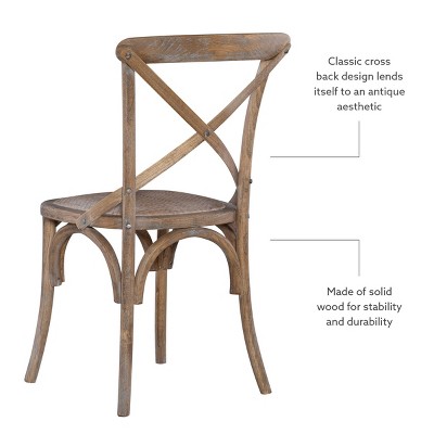 Set of 2 Gray Wood Armless Side Chairs
