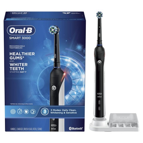 Bedreven Onbelangrijk Split Oral-b Smart 3000 Electric Toothbrush With Bluetooth Connectivity - Black  Edition Powered By Braun : Target