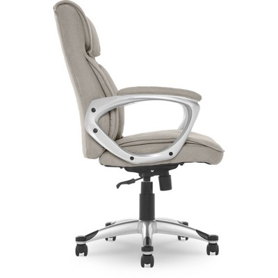 Gray High-Back Ergonomic Executive Office Chair with Lumbar Support