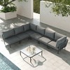LayinSun 7 Pieces Rope Woven Patio Furniture Set, Modern Modular Sectional Sofa with Coffee Table and Upgrade Thickness Cushion - 2 of 4
