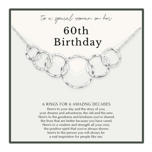 HOPE LOVE SHINE 60th Birthday Necklace 6 Circle Gold / Silver Gift for Her, 6 ring for 6 Decades Jewelry - 1 of 4