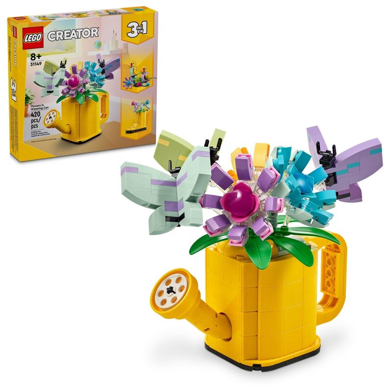 LEGO Creator 3 in 1 Flowers in Watering Can Building Toy 31149, 1 of 10