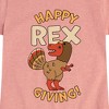 Girls' - Instant Message - Happy Rex Giving Fitted Short Sleeve Graphic T-Shirt - 2 of 4