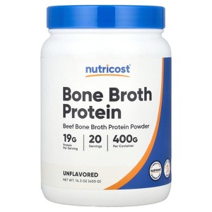 Nutricost Bone Broth Protein, Unflavored, 14.3 oz (400 g) - 1 of 2