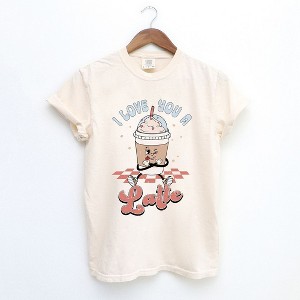 Simply Sage Market Women's I Love You A Latte Short Sleeve Garment Dyed Tee - 1 of 4