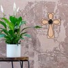 Dicksons WWC-80 Filigree Design Adorned With Metal Flower Natural Brown and Tan 12 x 9 Inch MDF Decorative Hanging Wall Cross - 3 of 3
