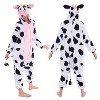 Joyfy Adults Pajama, Halloween Animal Hooded Jumpsuit Costume, Cow Pajama Outfit for Halloween Dress Up Party - 4 of 4
