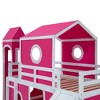 NicBex Twin Size Bunk Bed Castle Shape Loft Bed Pine Bed Frame with Movable Tower, Tent, Slide, Ladder and Guardrail, No Box Spring Required - 4 of 4