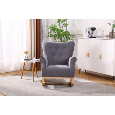 NicBex Accent Chair Modern Rocking Chair with Armrest Upholstered Comfy Chair for Living Room, Bedroom, Playroom, Gray