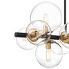 Possini Euro Design Vasa Black Gold Island Linear Pendant Chandelier 34" Wide Modern Clear Glass 12-Light Fixture for Dining Room - 3 of 4