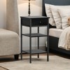 Tall Nightstand - Bedside Table with Drawer and Shelves, End Table, Telephone Table, Tall Side Table for Bedroom - 2 of 4