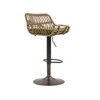 CAVINAS 360° Swivel Bar Stools Adjustable Height,Rattan Counter Stools Set of 2 with Footrest,Linen Upholstered Barstools for Kitchen,Dining Room - 2 of 4