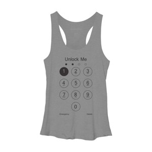 Women's Design By Humans Unlock Me By clingcling Racerback Tank Top - 1 of 3