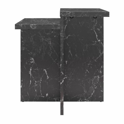Brielle Black Faux Marble Rectangular Accent Table