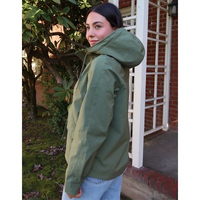 Rokka&Rolla Women's Full Zip Jacket Hooded Windbreaker-Olive, size XX Large — фото 5