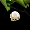 Slickblue Stylish Gold Brass Ring with Milky White CZ - Classic Single-Tone Design, Women's Jewelry, Size 6-8 - 2 of 3