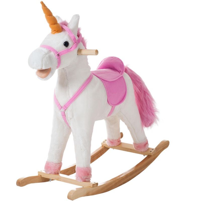 Toy Time Kids' Rocking Unicorn Ride-On Horse Toy - Pink/White, 1 of 3
