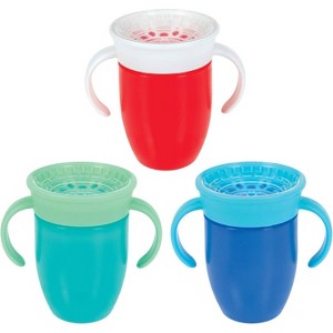 Nuby 7oz 2 Handle 360 Cup - Boy - 3pk - 1 of 4