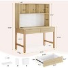 Tribesigns Wooden Kids Desk Study Table with Drawers & Hutch for Children Aged 5-12, Present for Boys & Girls Bedroom - 3 of 4