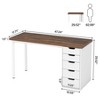 Lirago 47" Modern Computer Desk with 5 Drawers Sturdy Study Writing Table Office Desk for Home Workspace Brown - 4 of 4