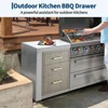 Stainless Steel Outdoor Kitchen Door Drawer Combo - Triple Drawers & Access Door,Propane Storage & Adjustable Garbage Ring - 2 of 4
