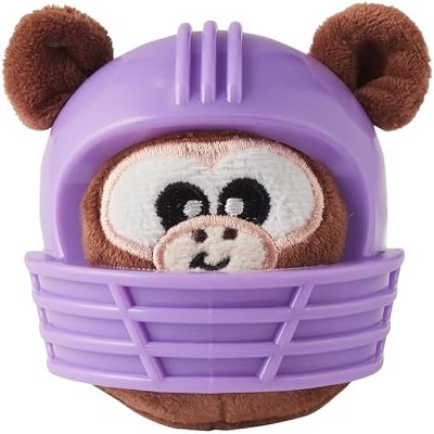 Outward Hound Helmet Headz Monkey Dog Toy, Plush Squeaky Fetch Ball, Durable Dog Toy for Active Play, Multicolored, Small