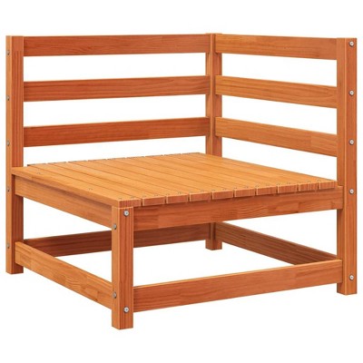 vidaXL Garden Sofa Wax brown Solid pine wood Single seat module Modular