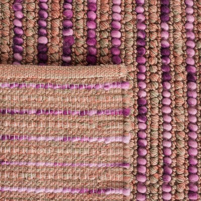 Handmade Purple and Multi Wool Square Area Rug