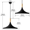 YANSUN 1-Light Industrial Farmhouse Hanging Black Pendant Ceiling Light with Metal Shade for Kitchen Island Dinning Room Black - 3 of 4