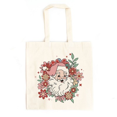 City Creek Prints Floral Santa Canvas Tote Bag - 15x16 - Natural : Target