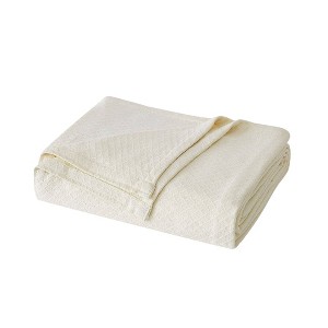 Full/Queen Deluxe Woven Cotton Bed Blanket Ivory - Charisma