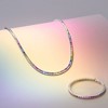 Ross-Simons 8.70 ct. t.w. Princess-Cut Rainbow Simulated Sapphire Tennis Bracelet in Sterling Silver - 3 of 4