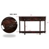 52" Retro Console Table with Solid Wood Frame, 2 Drawers and Open Shelf,Entryway or Sofa Table for Hallway or Living Room-Maison Boucle - 3 of 4