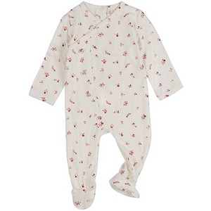 MiniMoi Baby Girls "Blissful Blossoms" Crossover Neckline Footie - 1 of 4
