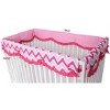 Bacati - Mix n Match Chevron/Dots Crib Rail Guard set of 2 Covers Pink - 4 of 4