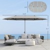 15ft Double-Sided Outdoor Umbrella with Solar Lights, UPF50+ Extra Large Aluminum Patio Umbrella with Crank - 3 of 4