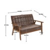 CAVINAS Modern Loveseat Sofa Upholstered Pu Leather 2-seat Couch with Wooden Leg for Apartment, Living Rooms - 2 of 4