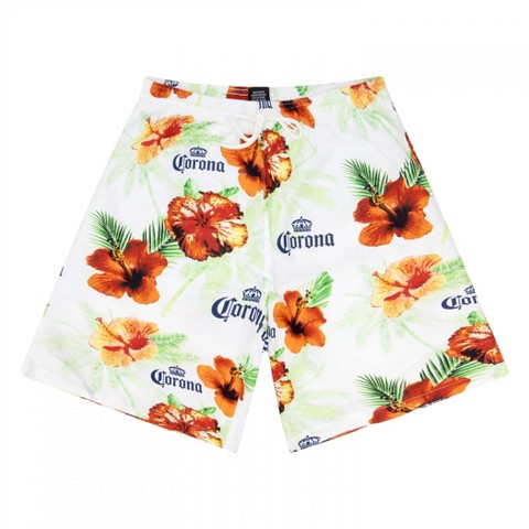 Corona Mens Corona Extra Floral Beach Board Shorts - Small (28-30)