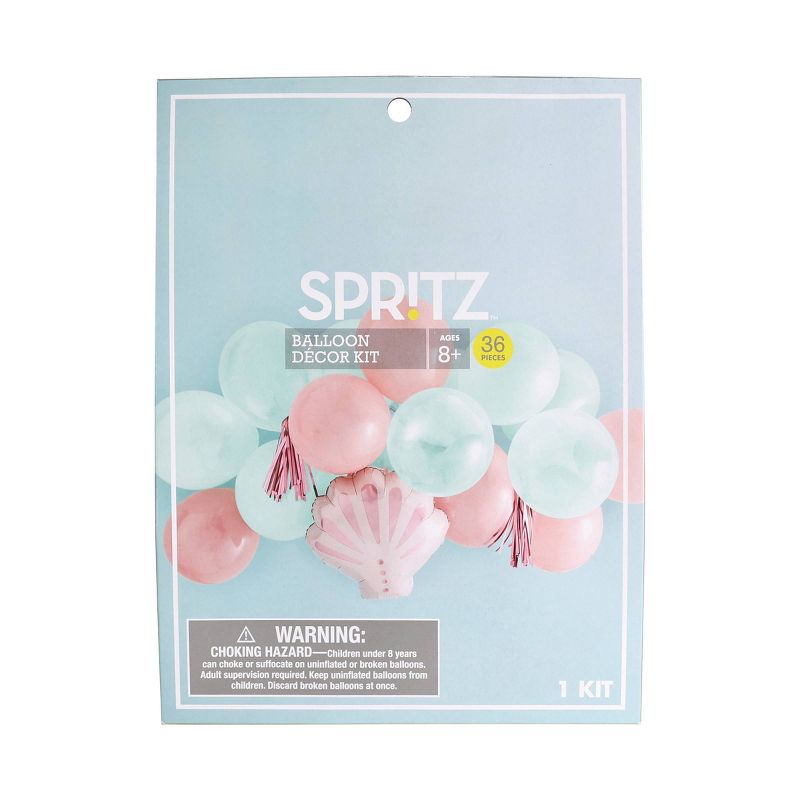 17ct Mermaid Balloon Pack Pink/Teal - Spritz&#8482;, 1 of 5