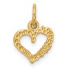 Black Bow Jewelry 14k Yellow Gold I Love You Heart Charm or Pendant, 10mm - 3 of 4