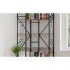 Space-Saving 7-Tier Industrial Corner Bookshelf with Metal Frame and Open Shelves for Living Room or Home Office-3irtyhousy - 3 of 4