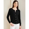 Allegra K Women's Lightweight Crewneck Button Down Long Sleeve Sweater Cardigan - 2 of 4