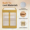 DOMETOUR Wooden Cold Frame Mini Greenhouse, Outdoor Polycarbonate 2-Tier Garden Greenhouse Cabinet, Keep Plants Warm - 4 of 4