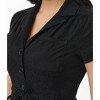 Smak Parlour Women's Textured Cotton Fit & Flare Dress Black - 2 of 3