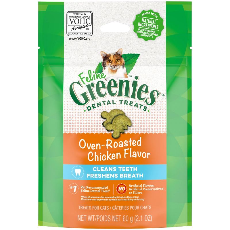 Greenies Oven-Roasted Chicken Flavor Dental Cat Treats, 1 of 11