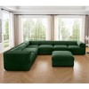DOMETOUR Large Modular Sectional Sofa with Storage, Chenille Fabric, Cylindrical Backrest & Armrests, 6 Seats, Green - 2 of 4