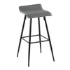 30" Contemporary Bar Stool with Faux Leather Upholstered Seat and Metal Base for Kitchen, Dining, and Home Bar, Set of 2 - 2 of 4